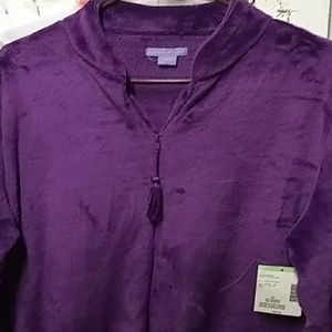 Laura Scott Purple Long Plush Zip Robe- SIZE XL